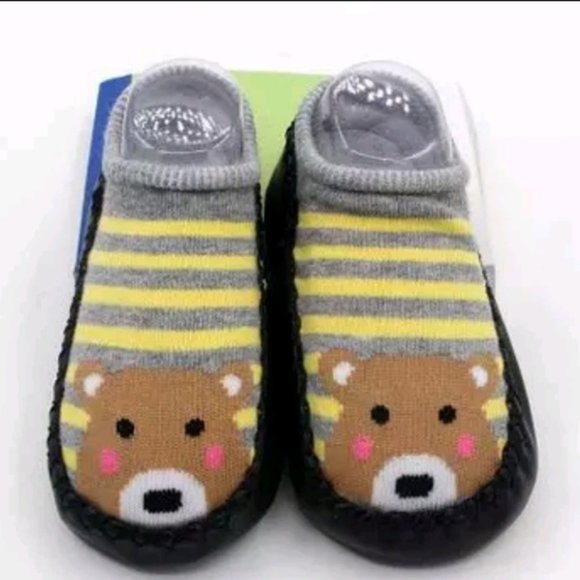 Baby Shoes Socks Animal Infant Sock Shoe Green New - Picture 4 of 16